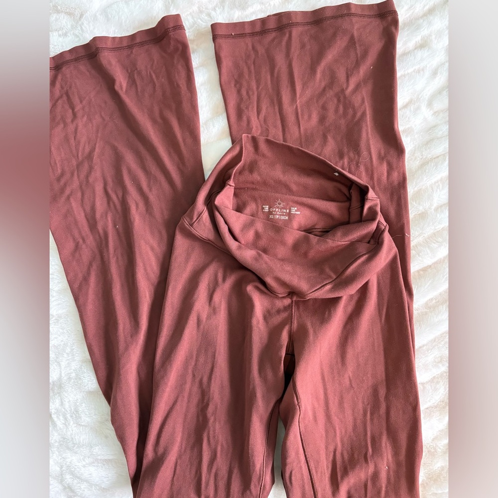 Aerie flare leggings rose color size XS